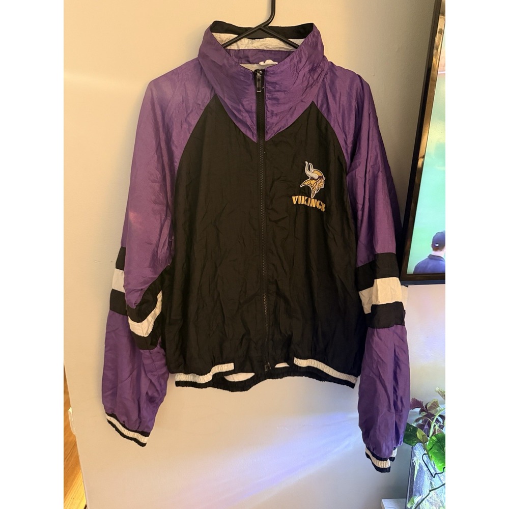 Vintage Minnesota Vikings Jacket Mens Size L Purple NFL Football Locker Line